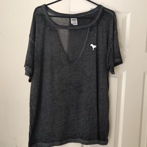 Pink Victoria secret gray shirt